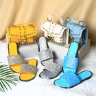 Ladies Designer Purses 2021 Summer Rivet Jelly Purse And Shoe Slipper Matching Sets Sandals And Purse
