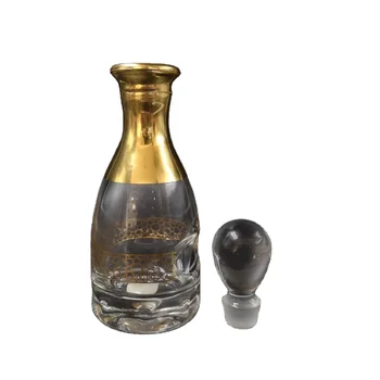 120ml golden hand painting decanter glass bottle for attar perfume