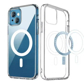 For phone Cover Clear Tpu Pc TransparentShockproof Anti Shock Magnetic Iphone 11 12 13 14 15 Pro Max Phone Case