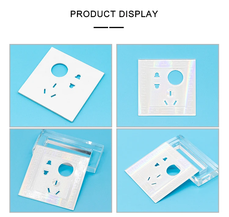 Color embossed chain-like texture shaped hole socket glass, round LED power glass panel