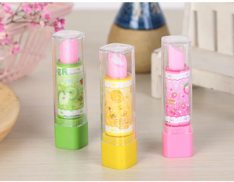 Creative Cartoons Lipstick Pencil Eraser Stationery Eraser Student Mini Eraser Buy Cartoons