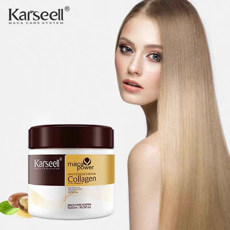 Private label 500ml Karseell collagen keratin treatment best seller collagen mask for dry and damaged hair deep conditioning