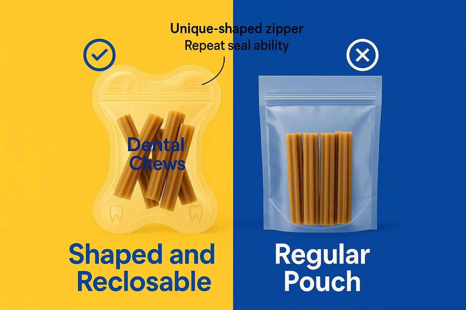 Shaped Pouch with Zipper for Pet Dental Chews - detail 7