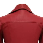 Jacket Women Recycle PU Custom Quilted Tailored Collar Biker Jacket Women Red Slim PU Jacket Zipper Short PU Biker Jacket