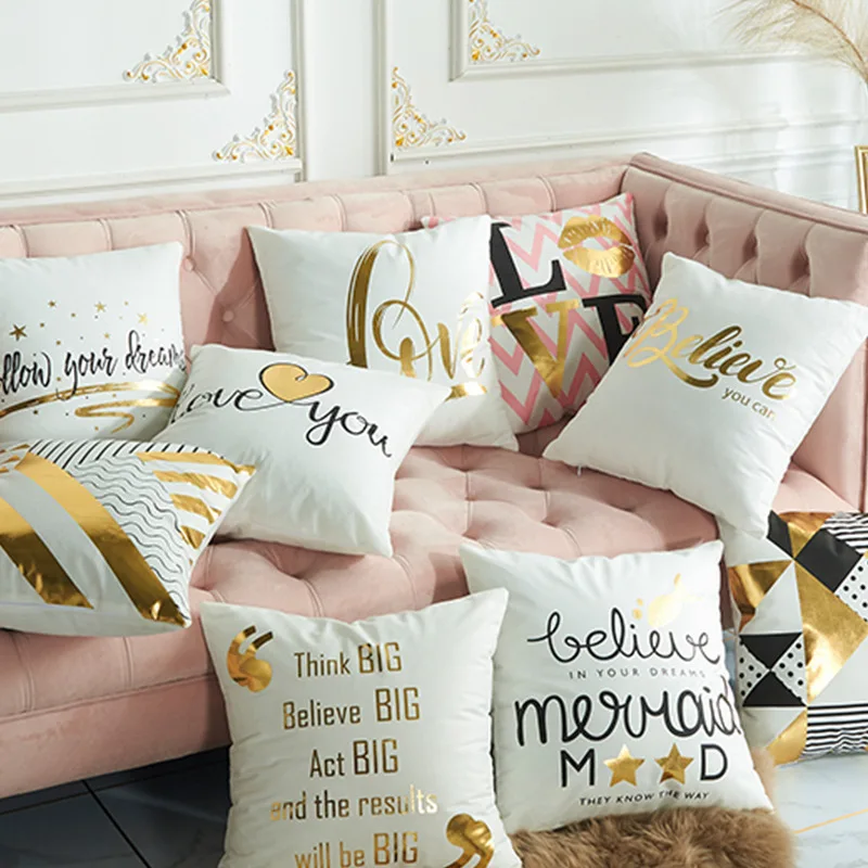 gold foil pillow