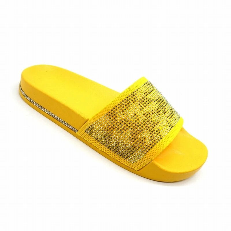 Hot selling ladies summer shoes OEM logo rhinestone 2022 women slippers sandals