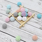 Round Wooden Beads Food Grade Organic Handmade 16mm Teething Crochet Round Wooden Beads