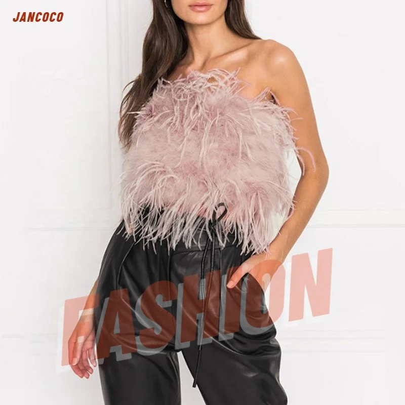 fur bandeau top