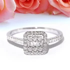 Gold FFT Cheap Buy 18K White Gold Diamond 3-layer Square Luxury Rings Jewelry Women