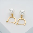 Pearl Earrings Earrings Korean Hoop Earrings BXY Korean Copper Gold Plated Fresh Water Pearl Crystal Hoop Earrings
