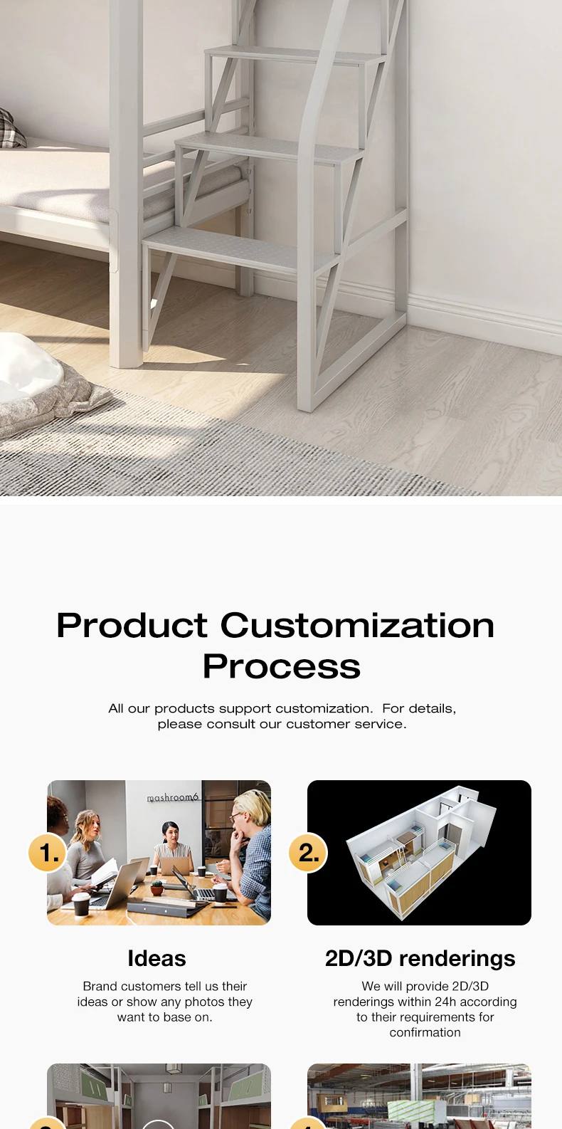 product modern double steel bunk bed for adults students eco friendly durable metal school bedroom dormitory hotels-6