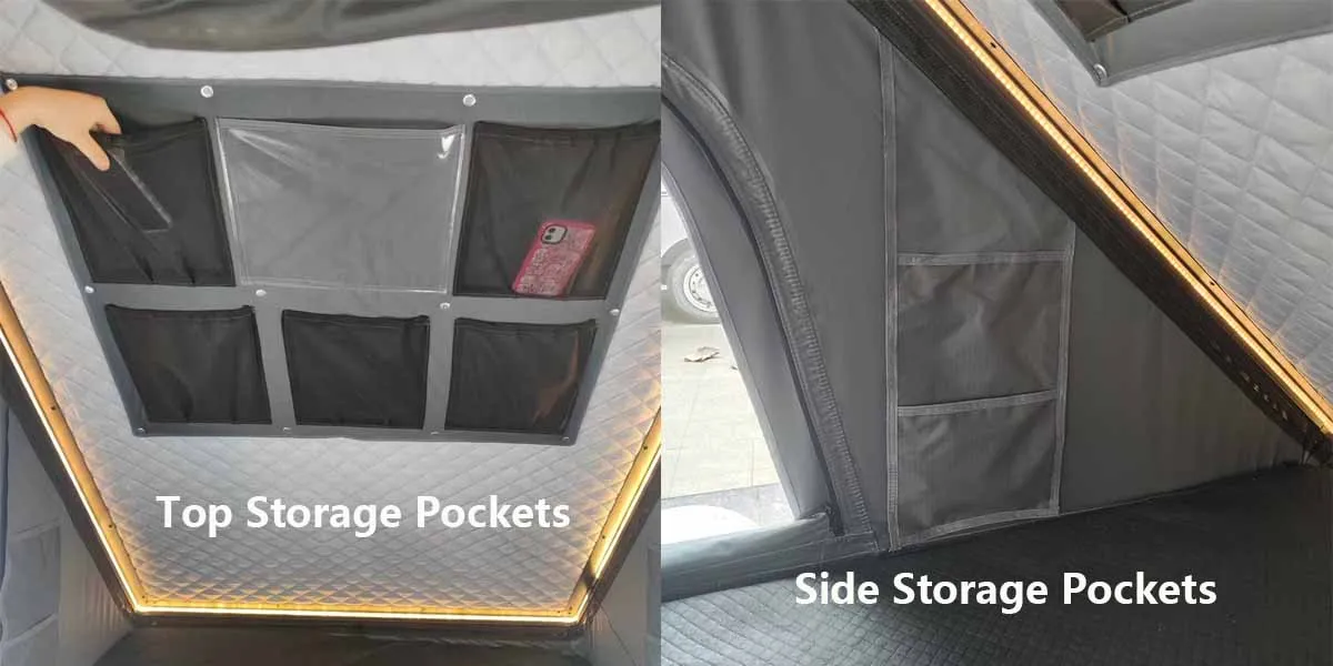 3-4 Person Hard Shell Roof Top Tent with 320G Oxford Cloth and 210x132x150cm Open Size for SUV Rooftop Camping