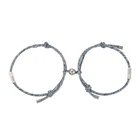 Magnet Bracelet Fashion Accessories Magnet Suction Alloy Logo Couple Bracelet Adjustable Hand-woven Bracelet