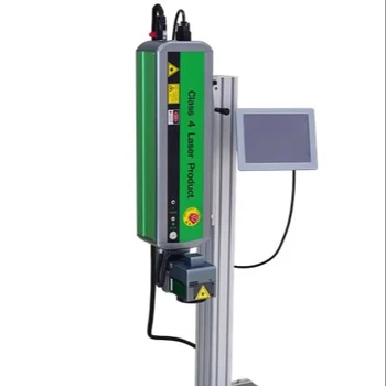 Online flight 30W Co2 laser marking machine Laser marking machine is used for PE plastic bag cable glass wood products