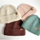 Wholesale Fashion Custom Label Children Winter Skull Caps Warm Winter Kids Beanie Hats For Toddler