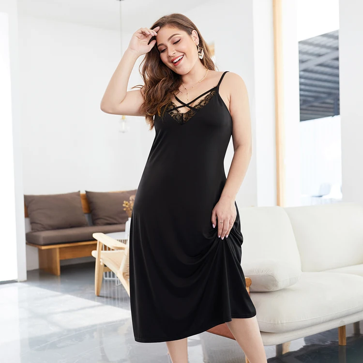 Plus Tallas Grandes Ropa Dama Con Cuello En V De Encaje De Las Mujeres Ropa  Mujer Gorda Sexy Vestidos Con Correa - Buy Vestidos Sexis,Vestidos Sexis De  Mujer Gorda,Ropa De Señora De