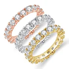 Engagement Wedding Rings Factory Sale 3 Colors Gold Engagement Wedding Cz Diamond Rings For Women