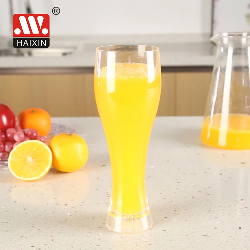 Haixing Plastic Beer Glass OEM Transparent PS Materials Juice Beer Cup