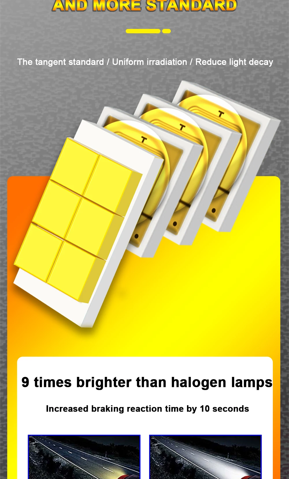 Car LED headlights double lens 3 inch square three direct laser light super bright 90 watt high power H7 H11Projector headlights