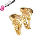 Earrings Hoop Gold Plated Copper Alloy Earrings Nice Cubic Zircon Heart Shape Huggie Hoop Artifical Earrings
