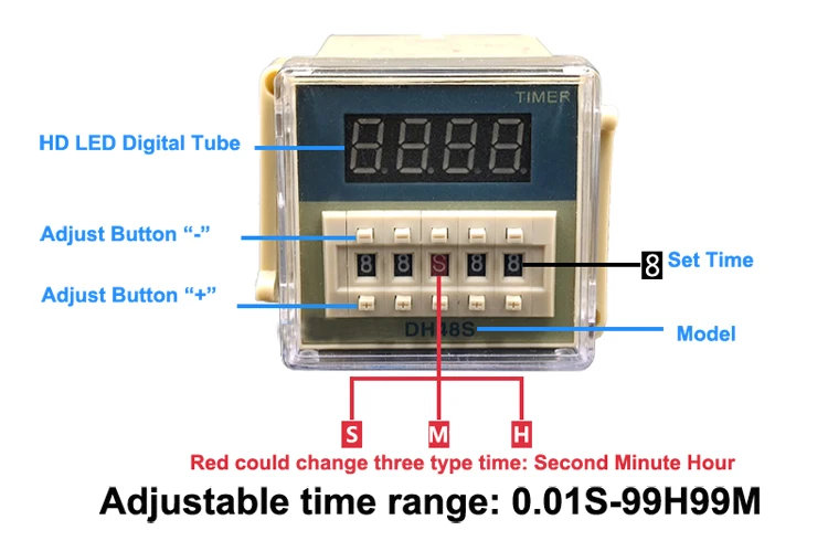 product professional manufacturers provide programmable dh48s time relays with dc12v sockets miniature protective sealed 3 years 100g-7
