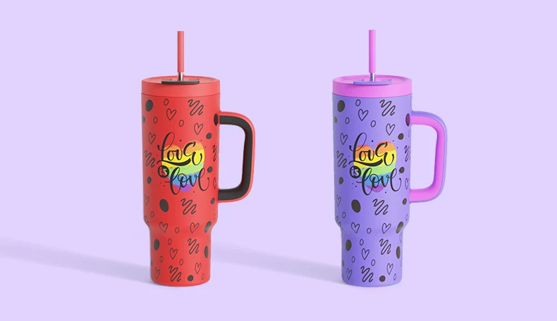 Manufacturer LGBT Stainless Steel Laser Engraved Logo 40Oz Customised Tumblers for Pride Parade factory