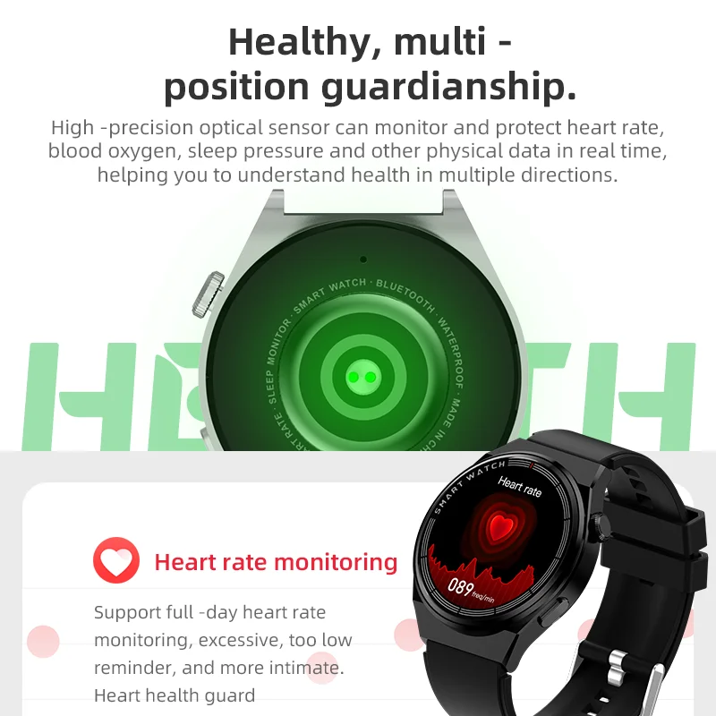 2024 Gt3 Max 1.53 Inch Sports Smart Watch Android With Blood Pressure Heart Rate Oxygen Detection Business Smartwatch For Men