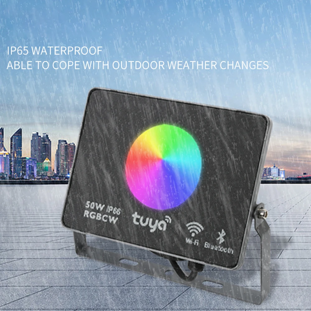 Smart Life App Cob Smart Control Landscape Spotlight 50w 150w IP65 RGBW Wifi Facade Led Flood Lighting