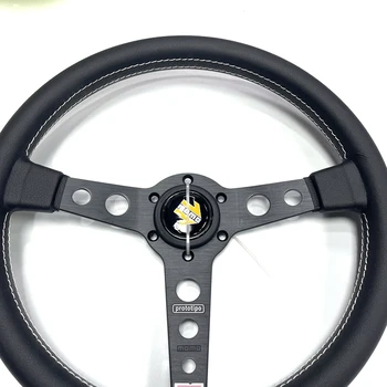 JDM Car Accessories Black Leather Steering Wheel JDM Prototipo Style Racing Gaming Steering Wheel 14inch 350MM