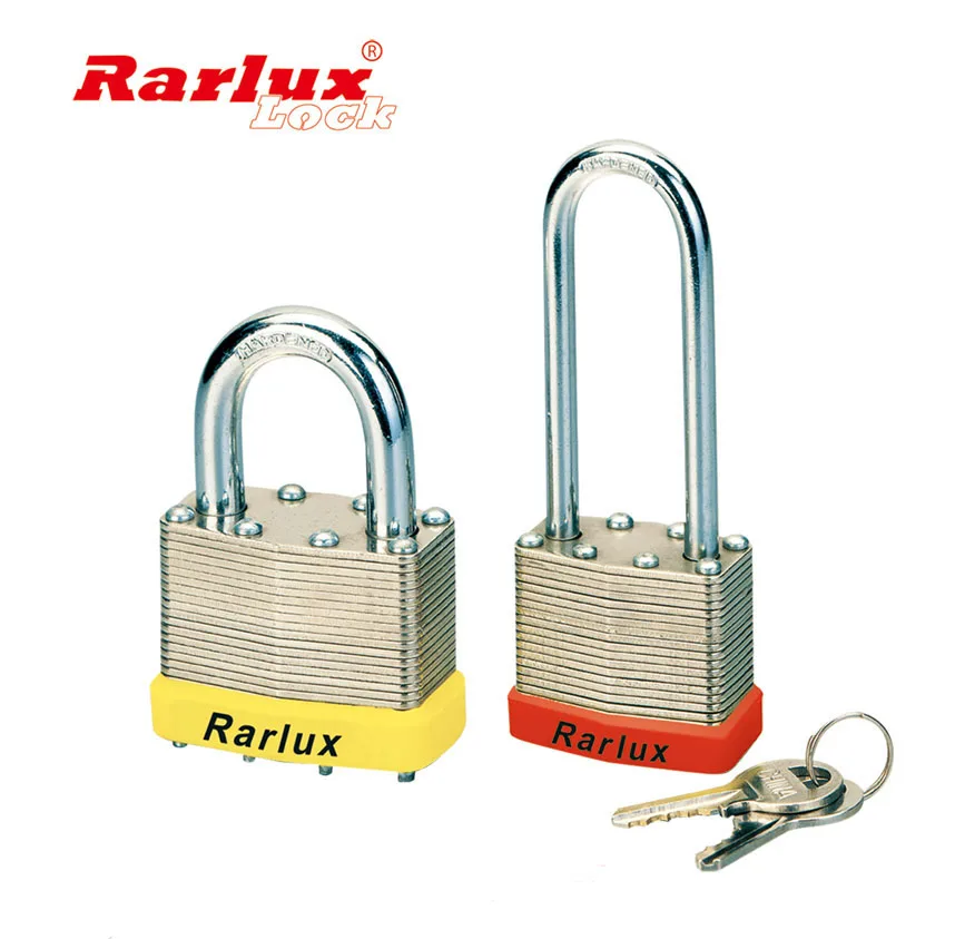 Rarlux 30-60mm High security anti-theft padlock Laminated steel body customized shackle Laminated padlock