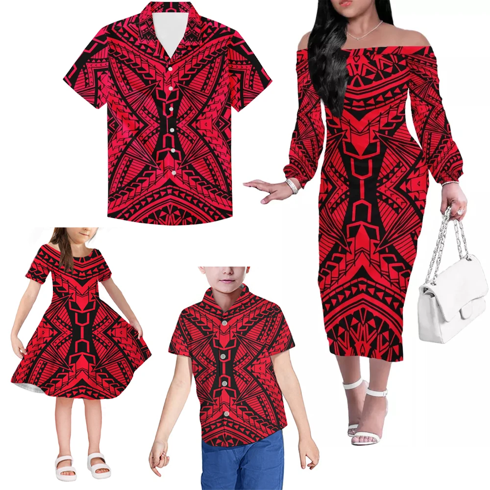 Polynesian Hawaiian Pattern Dress Kids ...