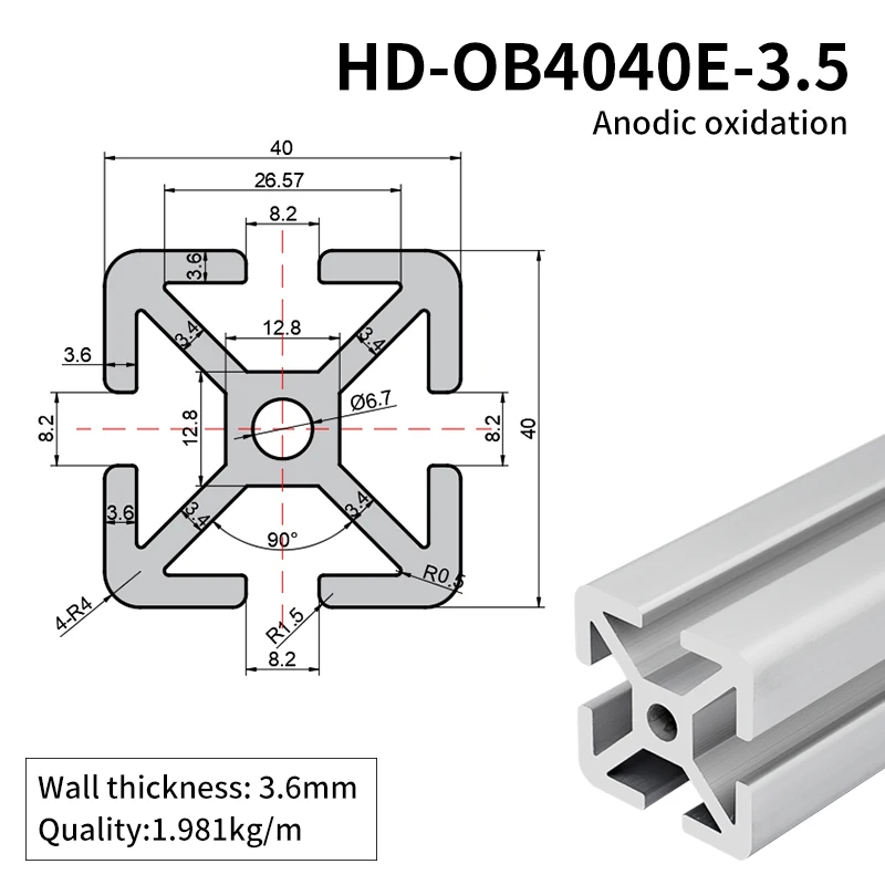 4040 Industrial Extruded Aluminum Profiles Heavy-duty 4040 Automation Equipment Aluminum Alloy Profiles factory