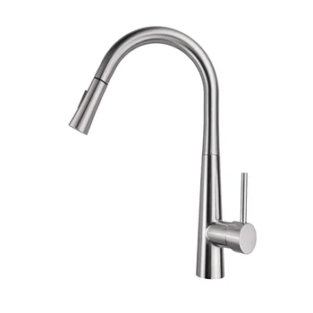 cUPC Brushed Nickel Pull Down  hot and cold water mixer tap Kitchen Sink Faucet