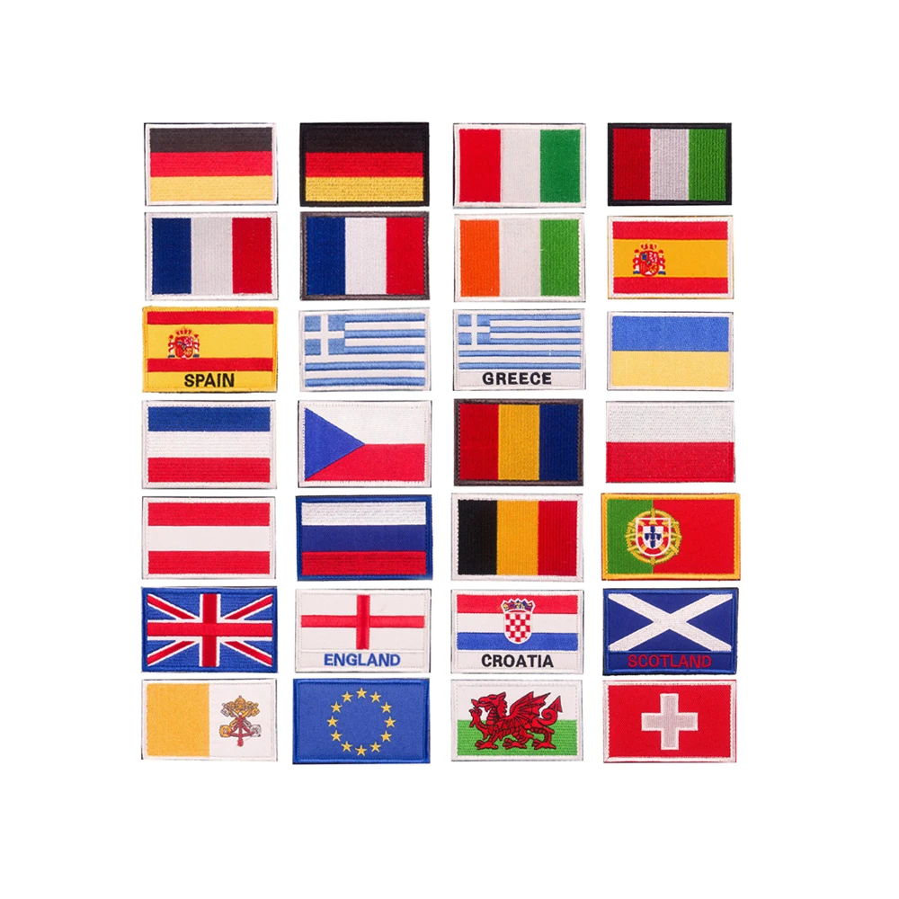 欧洲国旗刺绣补丁欧盟英国法国德国俄罗斯等国旗补丁装饰