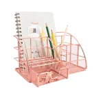 Desk Organizer Metal Modern Vertical Grid 5 Compartment Metal Desk Organizer For Storage