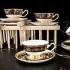 Turkish Creative Golden Handle Turkish Tea Cup And Saucer Set Dishwasher Safe Coffee Cup