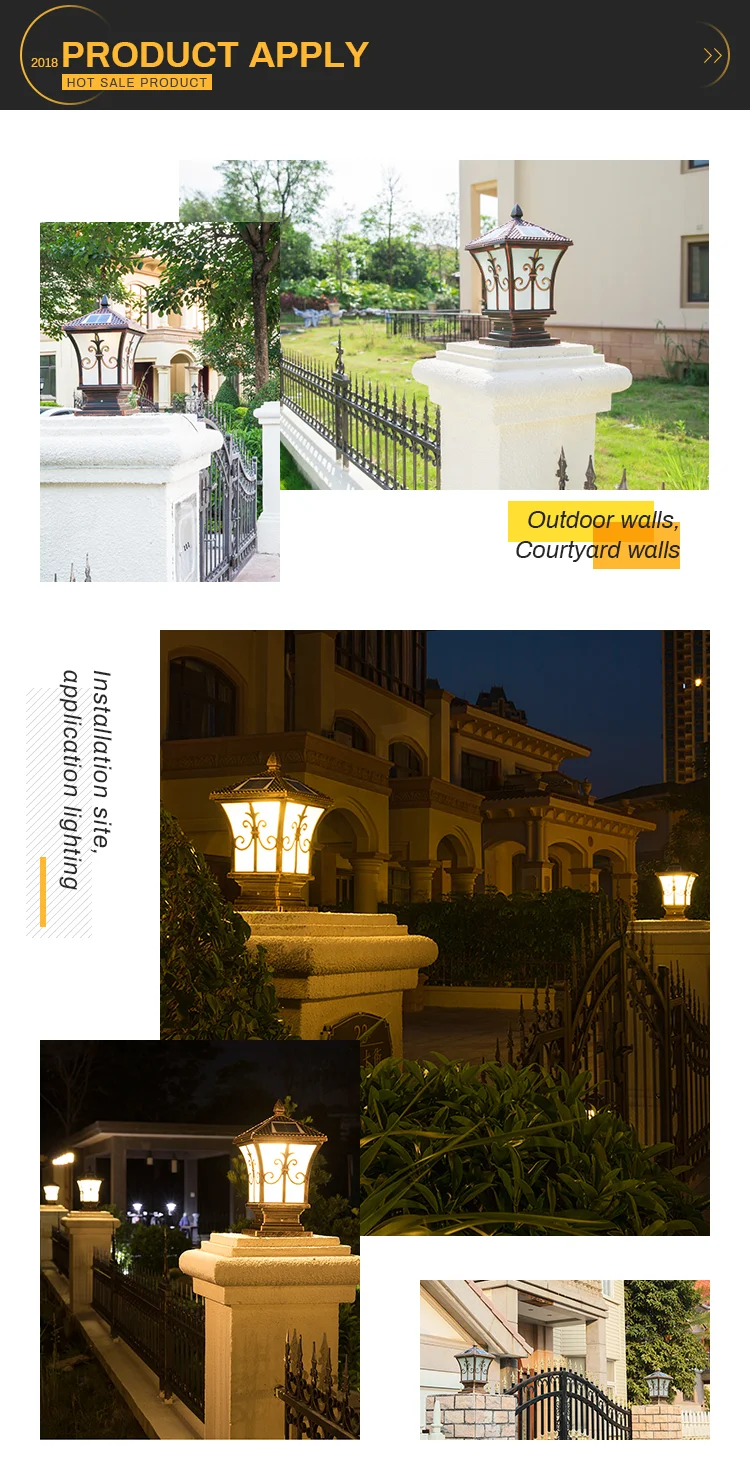 floor mounted traditional lantern solar power fence garden led post lights fixture outdoor fence 4x4 white top