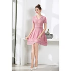 V Neck New Arrivals Spring Casual V Neck Fashion Dress Short Sleeve Embroidered Mini Dresses For Women