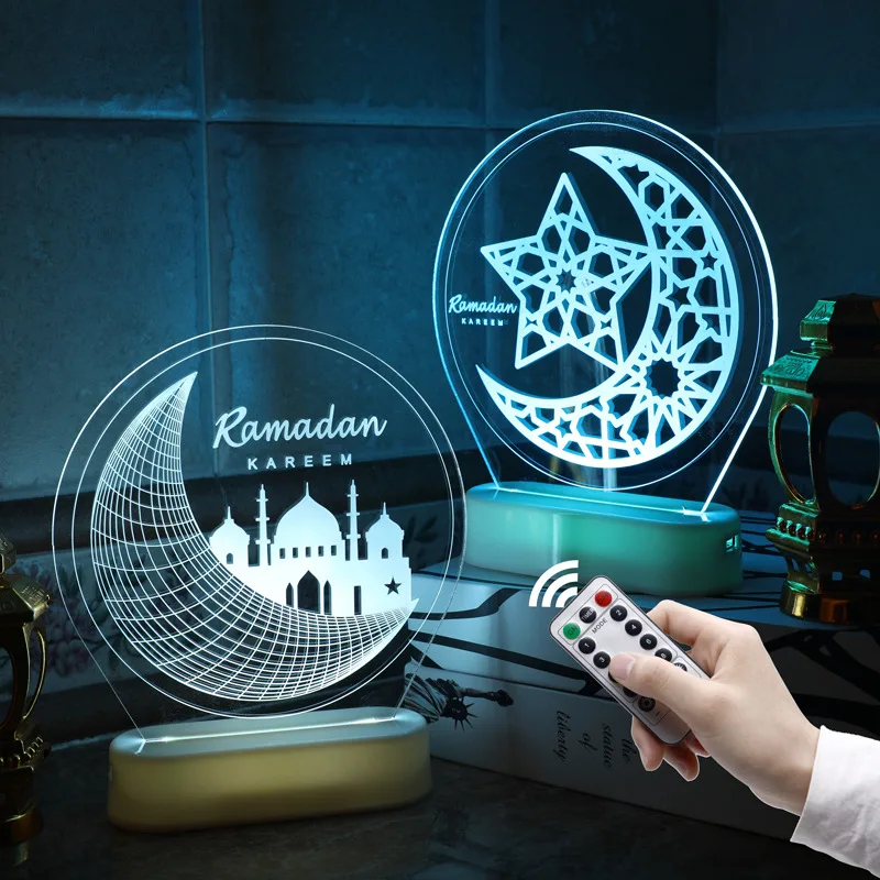 2021 New Design Muslim Eid 3d Led Moon Castle Decoration Light Party ...