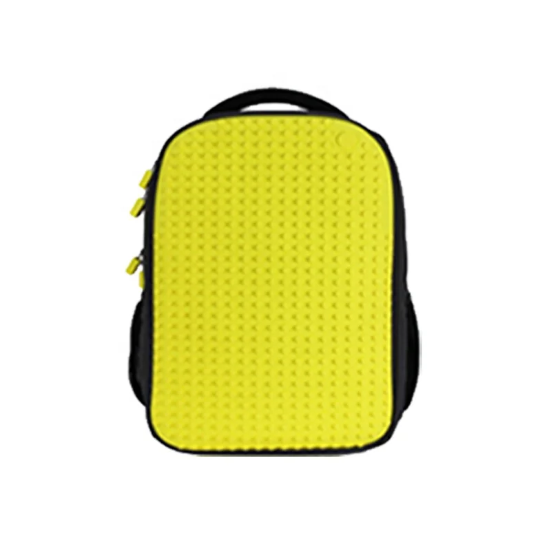 Wellfine High Quality New Silicone Pixel DIY Kids Jigsaw Puzzle Backpack Custom Waterproof School Bag for Children Aldults