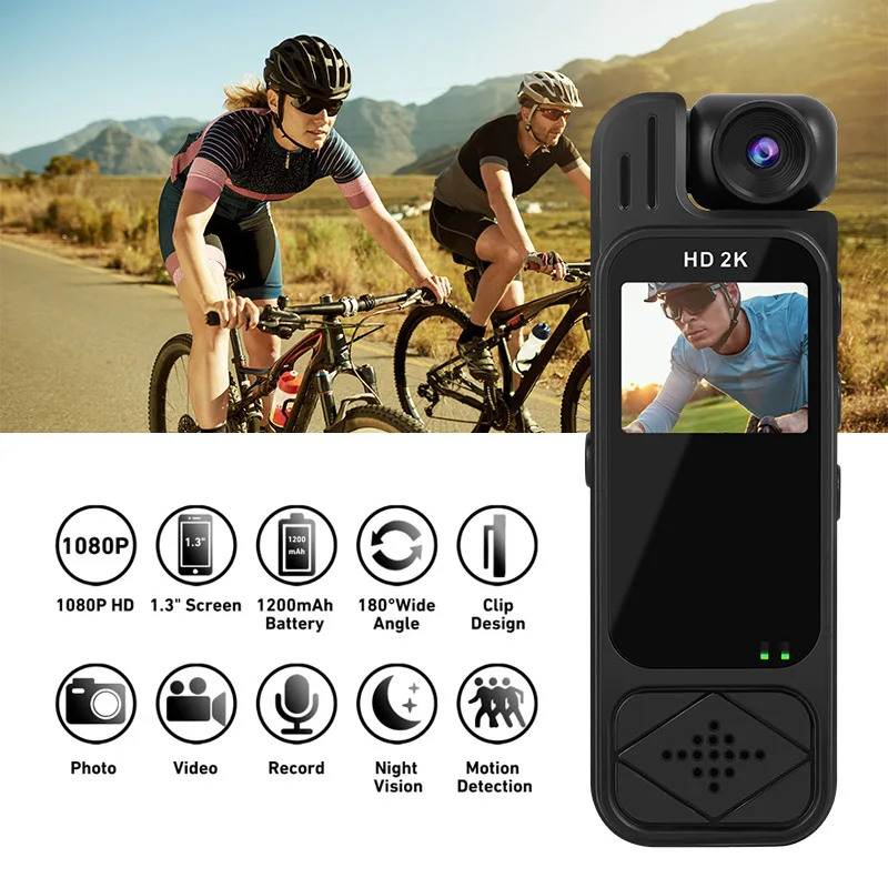 Newest 4K 2K Pocket Sport Camera with Screen Portable Recorder with Back Clip Bike Car Camera HD Infrared Night Vision Camcorder