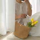 Handbags Handbags Summer Handmade Weaving Bags Women Holiday Beach Straw Bag Wrapped Beach Bag Travel Tote Handbags