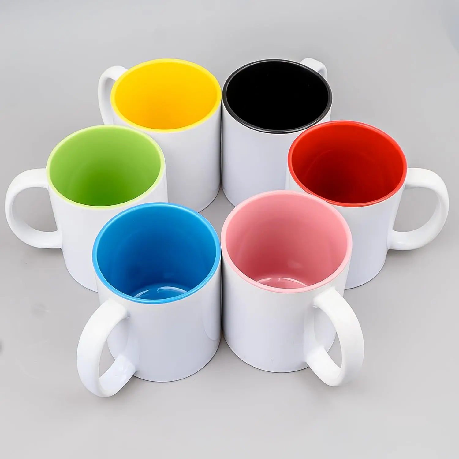 china supplier Custom logo 11oz Inner Rim Color Sublimation ceramic sublimation mug