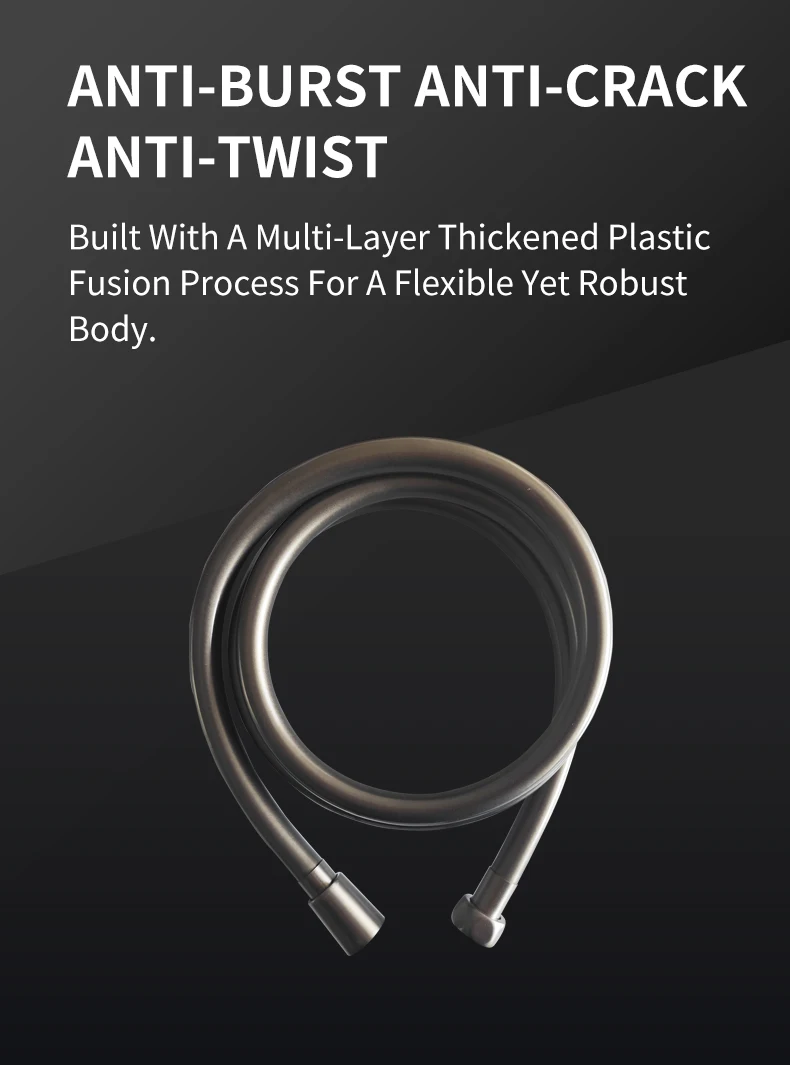 Gunmetal Grey Kink-Free Anti-Twist Shower Hose | PVC Water Filter Hose factory
