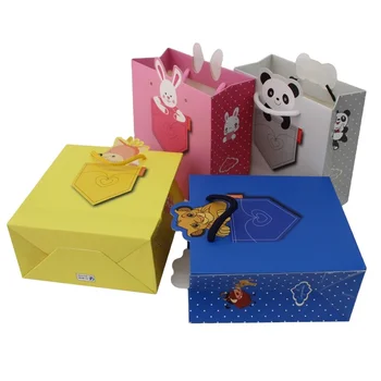 2023 Factory direct sales explosion wholesale the lowest price large cute animal shopping cartoon paper bag