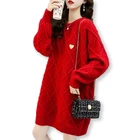 Winter Dress Christmas Specially Supplied Christmas Winter Thick Plaid Knitted Sweater Dress