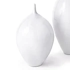 Ceramic White Matte Modern Ceramic Pure Light White Round Minimalist Vase Decorations For Home Interior