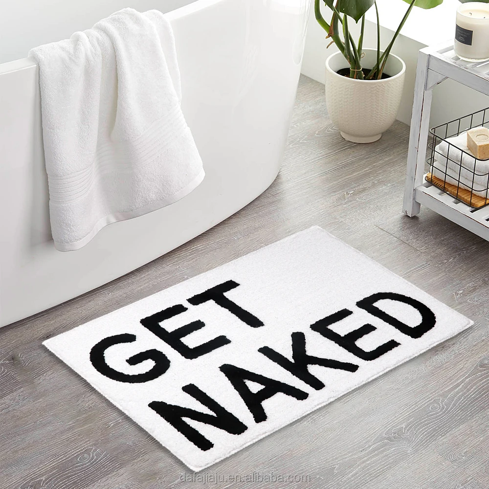 Custom Design Get Naked Bath Rug Anti Slip Microfiber Bath Mat For