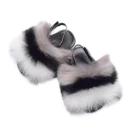 2021 Baby Children Custom Color Real Raccoon Fur Children's Slippers