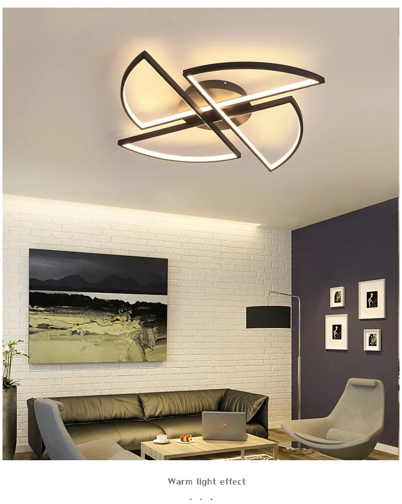 Nordic Simply Modern Surface Mounted Iron Acrylic Home Bedroom Living Room Ceiling Lamp